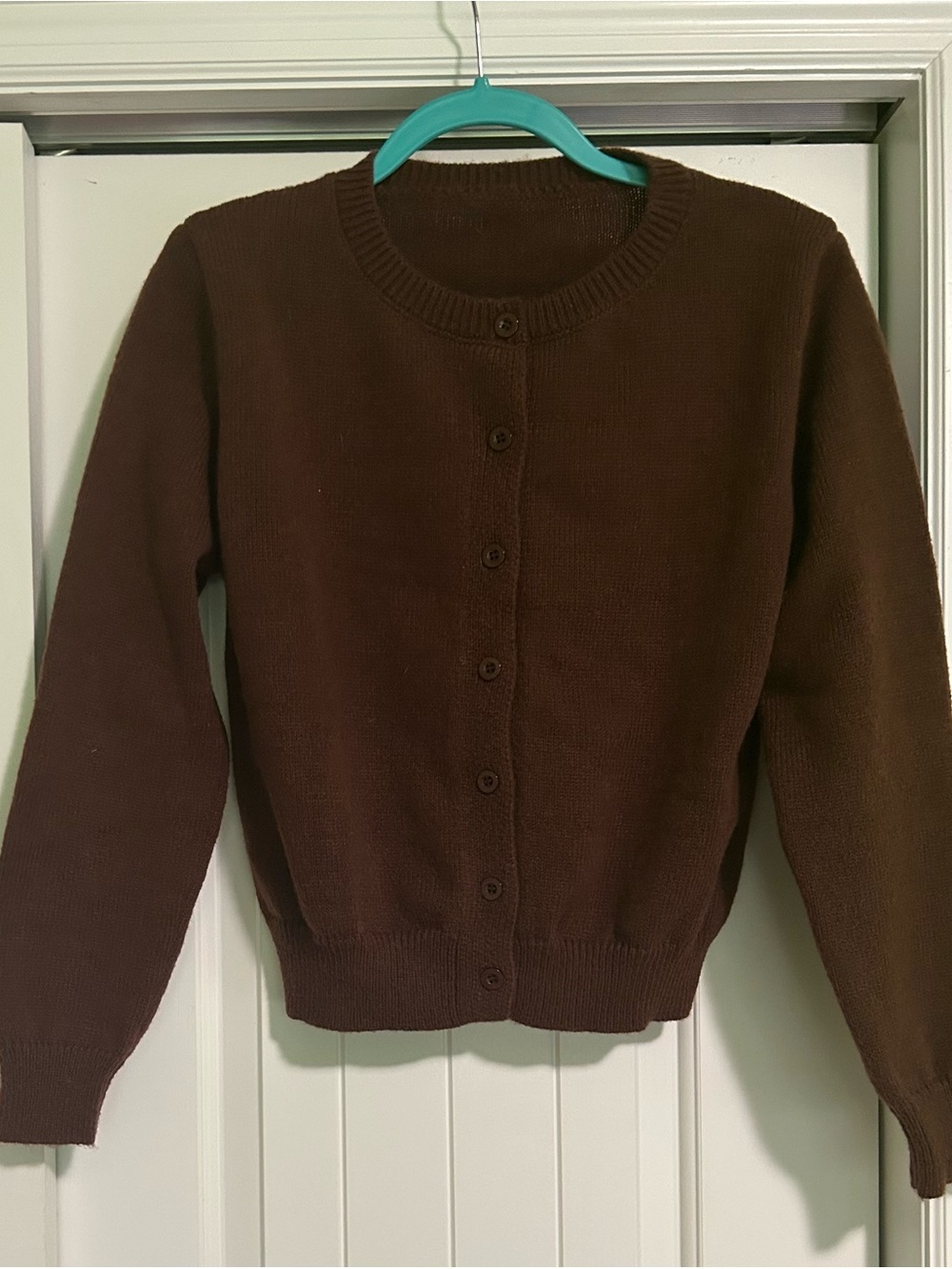 Women's Brown Button-Front Knit Cardigan Sweater NWOT